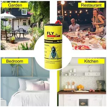 Липкие полоски для ловли мух, бумажная лента для кухонного сада разноцветный