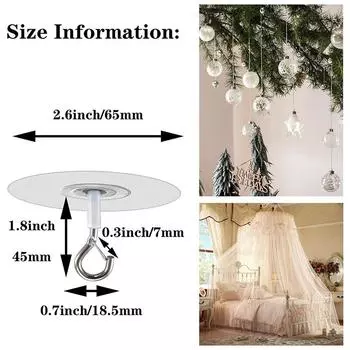 Липкие потолочные крючки Сверхпрочные самоклеящиеся водостойкие крючки для потолка 1pc