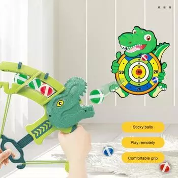 Липкий мяч, динозавр, лук, стрела, забавные шарики на присоске для тренировок в помещении для мальчиков, безопасная игрушка для девочек A зелёный
