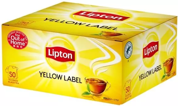 Lipton Black Tea Yellow Label Paper Aluminum Tea Bags 50 Bags [Individually Wrapped]