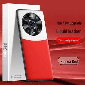Liquid leather shell protective cover for Honor Magic 4 Pro provides anti-fall protection in a single piece shipment. Honor Magic 4 Pro синий/белый