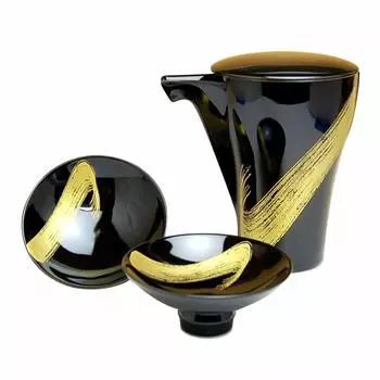 Liquor Tokkuri Ochoko Arita 1 sake 2 flat cups Made in Japan set, set, ware, bottle, set, Moonlight, Ceramic,