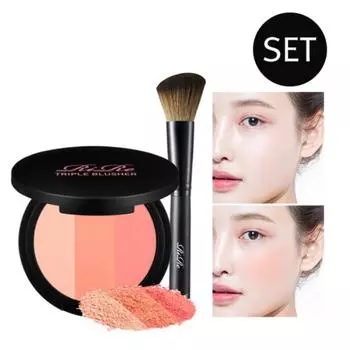 Lir Cosmetics Triple Blusher + Face Brush, Select Type, 1 Piece