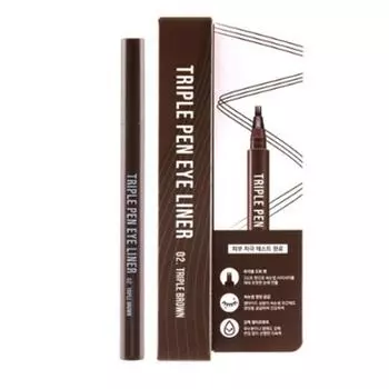 Подводка для глаз Lir triple pen 0,9 г, тройной коричневый, 1 шт.