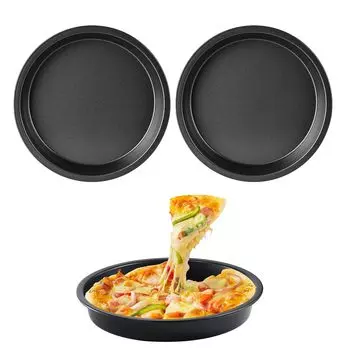 Liroyal Pizza Plate Pizza Plate Large Plate 8 Inch Yakiniku Pie Plate Round Plate Carbon Steel Dish Oven Microwave Curry Pasta Plate Dinner Plate Tray