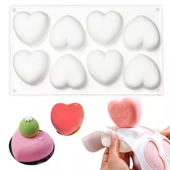 Liroyal Силиконовое Сердце Силикон 8 Конфет Силиконовый Мусс Выпечка Шоколад 3D Резка Главная Свадьба Форма, Форма, Отверстия, Форма, Форма, Форма, Форма, Милый,
