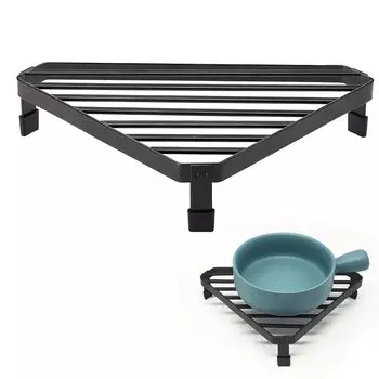 Liroyal Угловая полка для плиты Кухонная угловая полка Держатель для сковородок Полка Угловая стойка Треугольная угловая полка для хранения кастрюль Держатель для кастрюль Экономия места 26 xx