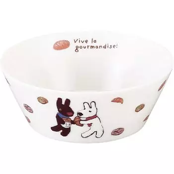 Lisa Gaspard Bowl Plate 13cm Microwave Safe Bread Made in Japan & Approx. LG161-358 белый