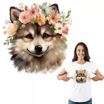 Лиса с цветком термонаклейка на одежду товары для рукоделия термоперенос моющийся аксессуар для одежды новый утюг для рукоделия