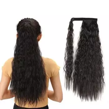 LISI HAIR 22-дюймовый синтетический супер длинный прямой зажим для наращивания волос, парик с конским хвостом, термостойкий вьющийся парик с конским хвостом