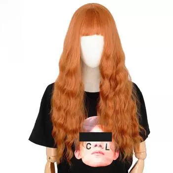 LISI HAIR 24-дюймовый длинный оранжевый парик с волнистым париком Liu Haihai, парик из синтетического волокна, женский длинный парик, натуральный парик, парик для косплея/ежедневный/вечеринка