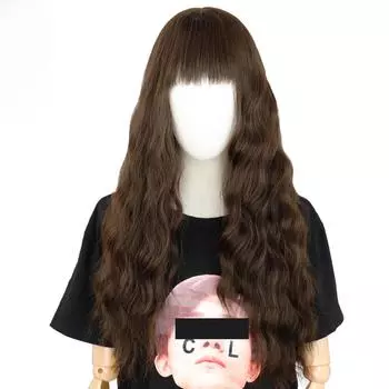 LISI HAIR 24-дюймовый длинный темно-коричневый парик с волнистым париком Liu Haihai, парик из синтетического волокна для женщин, длинный парик, натуральный парик, парик для косплея/ежедневного/вечеринки