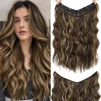 LISI HAIR 5 клипс синтетические длинные волнистые вьющиеся волосы для наращивания натуральные густые волосы для женщин легко носить шиньоны 50cm