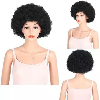 LISI HAIR Афро женский короткий курчавый пышный парик из синтетического термостойкого волокна, черный, светло-русый, цветной парик для женщин