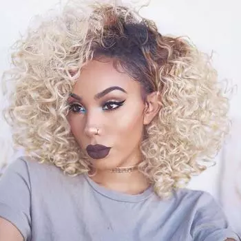 LISI HAIR Афро-женский модный короткий вьющийся парик из синтетического волокна, блондинка, вьющийся парик для женщин коричневый