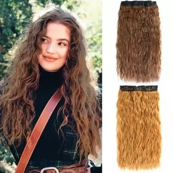 LISI HAIR Длинные вьющиеся волосы Парик из синтетического волокна Зажим для наращивания волос Длинные волосы Черный блондин парик Подходит для вечеринок и путешествий