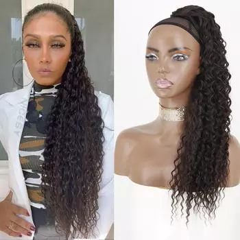 LISI HAIR Длинный волнистый хвост синтетический на клипсе 26 дюймов на шнурке кусок волос в стиле пони черный коричневый цвет омбре