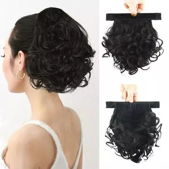 LISI HAIR хвостик шиньон синтетический зажим для волос термостойкое волокно милый слегка завитый хвост для женщин