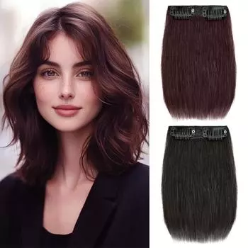 LISI HAIR Элегантные женские синтетические короткие густые прямые изогнутые накладные волосы на заколках для волос 15cm