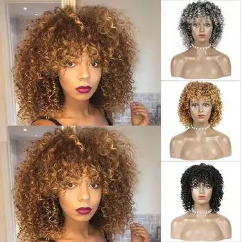 LISI HAIR Парики Европейская и американская мода Африканские маленькие вьющиеся женские парики Головные уборы Афро