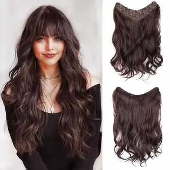 LISI HAIR синтетические длинные многослойные волнистые накладные волосы на заколках V-образной формы с 5 зажимами для женщин 50cm