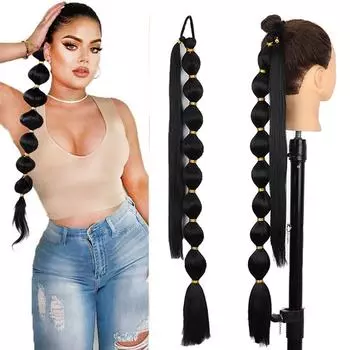 LISI HAIR Синтетические длинные прямые косы-фонарики длиной 75 см для наращивания хвоста для женщин, повседневная одежда 75cm