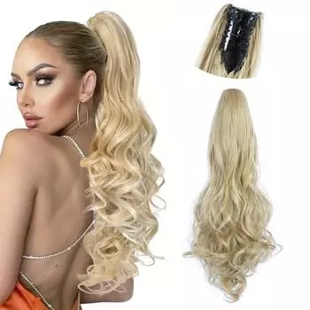LISI HAIR синтетические длинные вьющиеся волнистые накладные волосы на заколке-клипсе в универсальном черном коричневом цвете для женщин 60cm