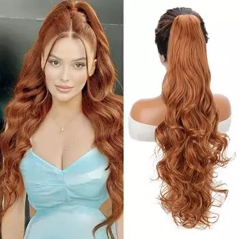 LISI HAIR синтетические длинные волнистые накладные волосы на завязках конский хвост накладные волосы для женщин косплей одежда 65cm