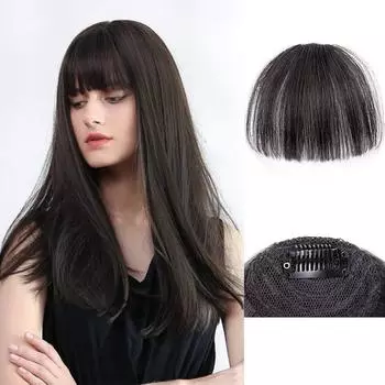 LISI HAIR Синтетические короткие прямые накладные челки, парик с заколкой для наращивания волос, воздушная челка, натуральный парик для женщин 10cm