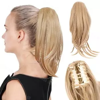 LISI HAIR Синтетические короткие прямые заколки в косички «Конский хвост» для наращивания волос «Конский хвост» для женщин Одежда для косплея