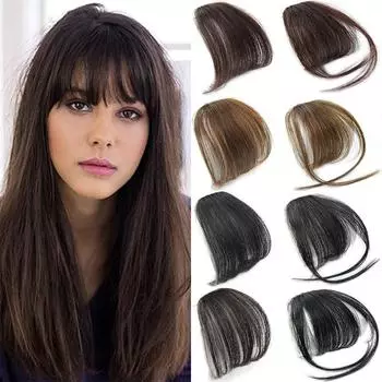 LISI HAIR Синтетические накладные челки для наращивания волос на заколке для волос Натуральный черный Светло-коричневый Темно-коричневый Высокотемпературное волокно