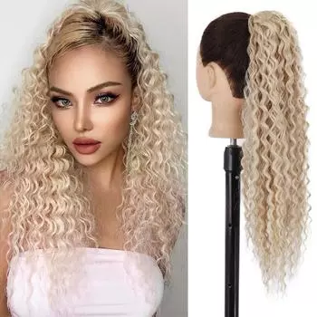 LISI HAIR синтетические накладные волосы с завязками на завязках длинные вьющиеся накладные волосы с завязками на завязках для женщин ежедневное использование 50cm