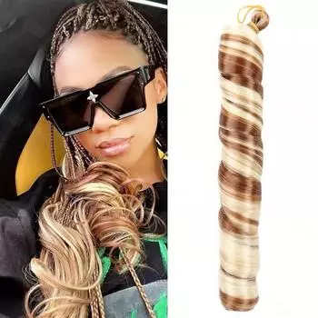 LISI HAIR Синтетические свободные плетеные наращивание волос Спиральные вьющиеся крючком Наращивание волос Растянутые французские волосы для женской одежды 55cm