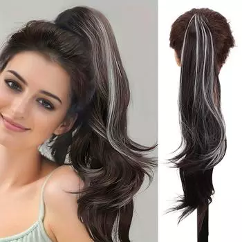 LISI HAIR Синтетический коготь на клипсе, волнистый высокий хвост, наращивание волос, длинный пушистый мягкий парик с хвостиком для женщин, одежда для косплея 50cm