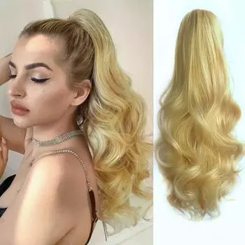 LISI HAIR Синтетический коготь Водяная волна Вьющийся хвост Парик Наращивание Длинный мягкий шиньон для женщин Праздничная одежда 40cm