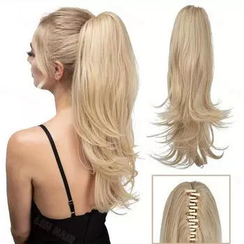 LISI HAIR Синтетический коготь Волнистый хвост Парик Наращивание Элегантный натуральный парик для женщин Ежедневное использование 35cm