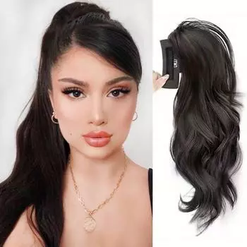 LISI HAIR Синтетический коготь вьющийся хвост Волнистые волосы Черный Коричневый хвост Наращивание Поддельные накладные шиньон для женской одежды 30cm