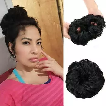 LISI HAIR женская мода вьющиеся шиньон синтетическое волокно наращивание волос черный блондин коричневый аксессуары для волос небрежные булочки