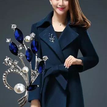 Лист Кристалл Жемчуг Брошь Женская Мода Новая Заколка для Пиджака Популярный Темперамент Милая Одежда Аксессуар