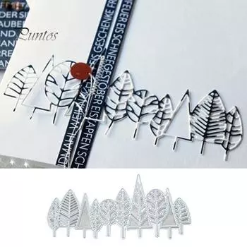 Листья деревьев Металлические штампы для резки DIY Скрапбукинг Бумага Карты Альбом Ремесло Трафарет Форма серебряный