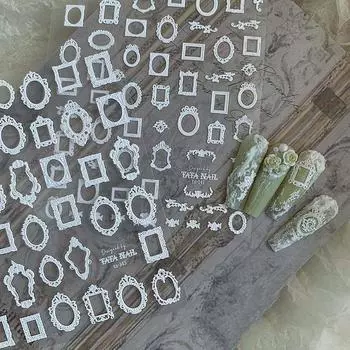 Листья с гравировкой в форме розы, наклейки для ногтей, цветы, наклейки для ногтей, украшения для ногтей, штампы для ногтей