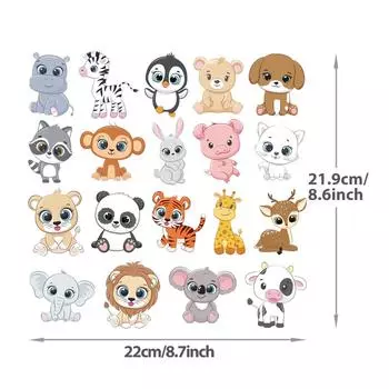 Лист с изображением маленьких животных, настраиваемая термопереносная наклейка, легко режутся, наклейки для одежды, самодельные футболки, джинсы, термопереносная наклейка