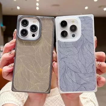 Лист Текстура Прозрачный ТПУ Тонкий Чехол Для Телефона Для iPhone 16 Plus 15 Pro Max 14 Pro 13 12 11 Защита Линзы Ударопрочный Прозрачный Мягкий Чехол iPhone 16