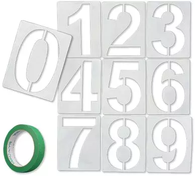 Лист трафарета для номерного знака на парковке TJQ, пластиковый линейный рисунок с самоклеящейся лентой, которую можно использовать, 35 см x 24 см [Поставляется немедленно! ]