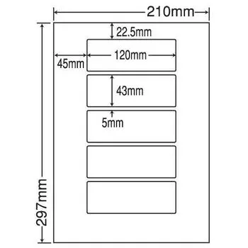 Листовая нарезка этикеток Toyo Printing A4 с 5 страницами в коробке 500 LDW5M (1 лист)