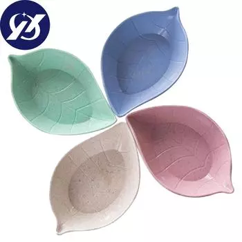 Листовидная тарелка | Соусники для макания | Симпатичный поднос для специй в форме листа, держатель для чайного пакетика, ложка H розовый