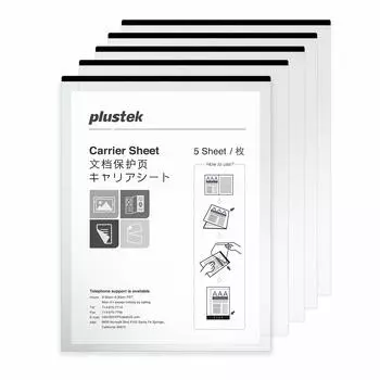 Листы для переноски документов Plustek формата A4 Letter Складывают и поддерживают хрупкую бумагу и документы формата A3 для защиты сканеров документов Fujitsu и Canon.