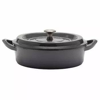 Литая 24 см серая литая эмалированная безводная паровая эмалированная специальная матовая эмалированная нержавеющая сталь книга рецептов совместима со всеми источниками тепла IH GoodPlus+