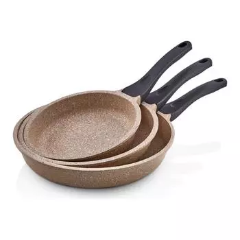 Литая алюминиевая гранитная сковорода Набор из 3 норковых сковородок размером 28–24–20 см