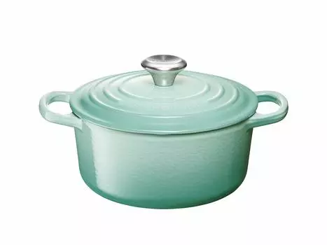 Литая эмалированная кастрюля Le Creuset Signature Cocotte Ronde 18 см Cool Mint Gas IH Oven, совместимая с японской духовкой [Авторизованный продукт]